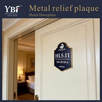 Plaque en métal 3D personnalisée de haute qualité, sculpture murale en relief, plaque de porte d'hôtel, écran d'affichage LED pour bureaux, magasins, bâtiments