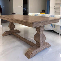 Table à manger en bois massif de style rétro français, table longue en noyer noir américain, bureau rustique en bois de frêne pour la maison