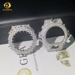 Đồng hồ mặt số 2 màu cao cấp mới về DW6900 GA2100, viền bạc 925, đính đá Moissanite, phong cách Hip Hop, đá Moissanite VVS D, vỏ đồng hồ đính kim cương - Product Image 3