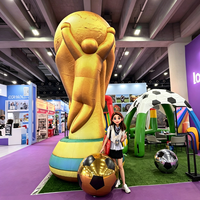 Trophée de football gonflable géant, trophée de football gonflable pour la publicité en extérieur, modèle de trophée de la Coupe du Monde gonflable, réplique
