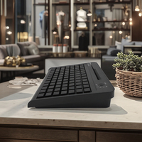 Teclado POS KB84NMS de 84 Teclas Totalmente Programable con Lector de Banda Magnética para Sistemas POS, Diseño de Alta Demanda