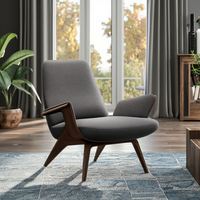 Fauteuil de luxe moderne en bois massif, écologique, avec assise en tissu et accoudoirs, pour salon, chambre, chaise de loisirs rembourrée pour appartement et villa
