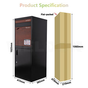 Boîte aux lettres en métal moderne pour l'extérieur Home Garden Factory Knock Down Style Flat Packed Post - Product Image 3