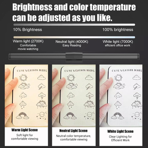 Lampe de moniteur LED intelligente USB à commande tactile, abat-jour cylindrique, température de couleur réglable, intensité variable, pour écran d'ordinateur - Product Image 2