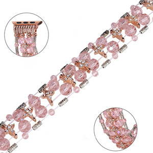 Huamj Rose <span class=keywords><strong>Bracelet</strong></span> de montre élastique, <span class=keywords><strong>Bracelet</strong></span> de montre, perles d'<span class=keywords><strong>or</strong></span>, perle de luxe pour filles, <span class=keywords><strong>Bracelet</strong></span> Rose pour <span class=keywords><strong>Apple</strong></span> - Product Image 4