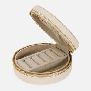 Boîte ronde en similicuir pour bijoux, vente en gros, faible MOQ, avec fermeture éclair, pour bagues et pendentifs, modèle tendance - Product Image 3