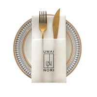Logo personnalisé de haute qualité préplié Airlaid couverts papier dîner serviette lin sentir serviette