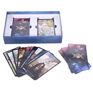 Custom French Moon Goddess Elegant Tarot Oracle Cards Printing Funny Astrology Cartas De Tarot With Detailed Instructions