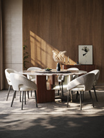 Chaises de salle à manger rondes de style luxe léger pour la maison, table à manger minimaliste haut de gamme