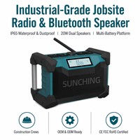 Système audio professionnel pour chantier, haut-parleur Bluetooth, radio FM AM, robuste IP65, sans fil, batterie 18V