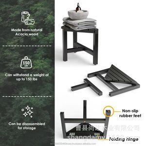 Solid wood triangular <b>stool</b> corner shelf small space indoor shelf <b>bathroom</b> shower <b>stool</b> wooden step <b>stool</b> seat - Product Image 5