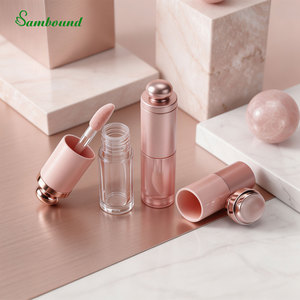 Custom 6.3ml Polygonal Lip Gloss Tube with Silicone Tip <b>Pink</b> Eco-Friendly PET Injection <b>Bottle</b> - Product Image 4