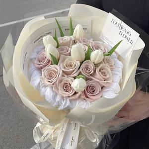 Bouquet de roses artificielles en savon éternel, exquis, à offrir à votre petite amie, sensation haut de gamme, <span class=keywords><strong>cadeau</strong></span> de Tanabata, de la Saint-Valentin ou d'<span class=keywords><strong>anniversaire</strong></span> - Product Image 3