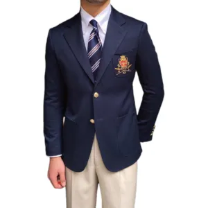Italia Inggris slim-fit Mode Pria jaket jas Blazer harian kasual lencana setelan hipster pria