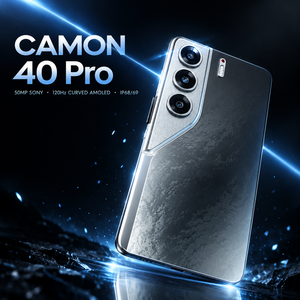 Teléfonos Móviles CAMON 40 Pro 5G, 12GB de RAM, 512GB de Almacenamiento, Chipset Helio G100 Ultimate, Cámara de 50MP, Pantalla Táctil AMOLED - Product Image 1