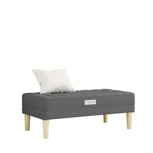 Panca in tessuto grigio scuro 44,49 x 22,44 x 15,35 pollici con cuscino per mobili da soggiorno - Product Image 1