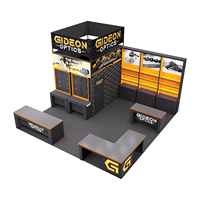 Stand d'exposition modulaire en bois haut de gamme, personnalisable, réutilisable, durable, directement de l'usine, avec éclairage, stand d'exposition en îlot