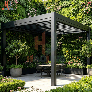 Pavillon moderne en aluminium à persiennes de la marque HJ, résistant au vent et à la neige, abri isolé avec structure thermolaquée pour jardin privé ou <span class=keywords><strong>restaurant</strong></span> - Product Image 3