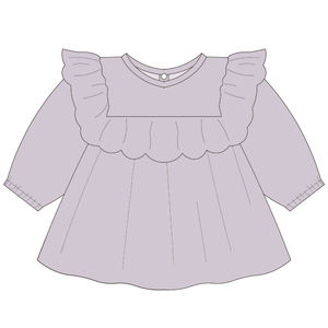 Bandeau assorti avec manches longues en dentelle blanche <span class=keywords><strong>bavoir</strong></span> bleu fleur imprimé coton 3-6 mois robes bébé fille - Product Image 5