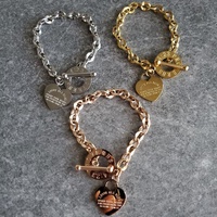 Pulsera de acero inoxidable de alta calidad para proteger tu corazón, pulsera de corazón chapada en oro, pulsera de joyería cristiana con versículo de la Biblia