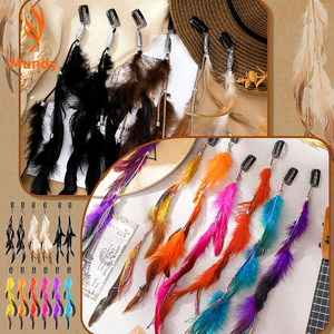 Barrettes à cheveux en plumes pour concerts en plein air, fêtes nuptiales, foires de la Renaissance - Clip à pression chic bohème - Product Image 3