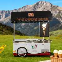 Voll Ausgestatteter Gelato-Wagen Moderner Eiscreme-Verkaufswagen Trendiger Mobiler Eiscreme-Wagen