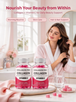 Bonbons Gommeux au Collagène et Vitamine C avec Poudre de Cerise Acerola pour la Santé de la Peau, Sans Sucre, Supplément OEM ODM Personnalisé
