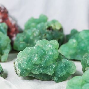 Batu Permata Prehnite Mentah Ying Lai, Spesimen Kristal Hijau, Batu Mineral Energi untuk Rumah - Product Image 4