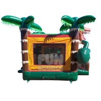 Château gonflable sur le thème des dinosaures 13x14x15.4 pieds, château gonflable commercial pour enfants pour les fêtes et la location d'événements