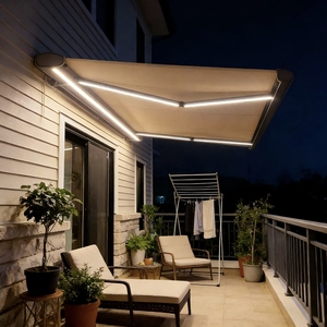 Toldo Retráctil <span class=keywords><strong>de</strong></span> Cassette Completo con Control Remoto y Brazos Plegables <span class=keywords><strong>para</strong></span> Jardín, Patio y Balcón - Product Image 2