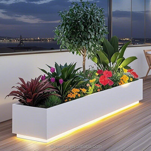 Panier suspendu LED en acier inoxydable robuste H011 pour la décoration paysagère des immeubles de bureaux - Product Image 5