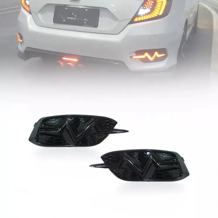2 uds. Lámpara de advertencia de parachoques trasero luz trasera de freno de conducción de marcha atrás luces antiniebla LED para Honda CIVIC Sedan 2016- 2021