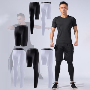 3/4 Compression Pants Athletic Baselayer Workout Sports Running Legging <strong>Tights</strong> for Men Quick Dry Workout Elastic Waist Trousers - Product Image 6