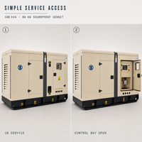 Generator Diesel Weichai 100kVA 80kW Prime Berpendingin Air dengan Kanopi Kedap Suara, ATS, Starter Baterai DC, Basis Forklift, Daya Industri