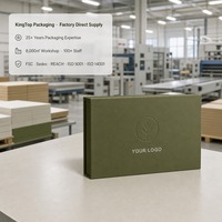 Boîte cadeau vert olive à trois compartiments, impression personnalisée, fermeture magnétique rigide, pliable, vente en gros, directement de l'usine, emballage plat