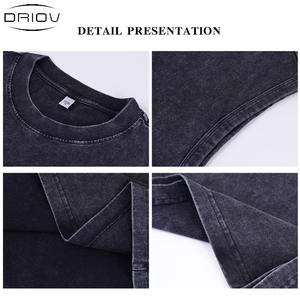 Özel baskı logosu aplike Rips kesim ve dikmek asit yıkama kolsuz spor salonu kas boş damla Armhole yelek T Shirt erkekler için - Product Image 2