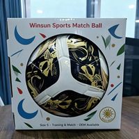 Ballon de football thermocollé taille 5 officiel, très vendu, avec logo personnalisé OEM ODM et emballage en boîte couleur pour matchs et entraînements quotidiens