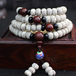 Großhandel Trendiges Schwarz-Weißes Stern-Mond-Bodhi 108 Buddha-Armband mit Schwarzem Achat Unisex-Accessoires Original Samen-Armband - Product Image 2