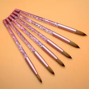 Pincel <span class=keywords><strong>de</strong></span> <span class=keywords><strong>Uñas</strong></span> Acrílico Kolinsky 100% con Mango Líquido Rosa Brillante y Pelo Kolinsky, Pincel Redondo 3D <span class=keywords><strong>para</strong></span> Manicura - Product Image 5