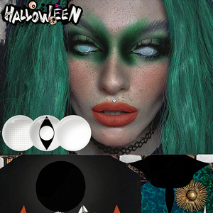 Lentilles de contact fantaisie blanches effrayantes pour <span class=keywords><strong>déguisement</strong></span> d'Halloween, 40 % d'eau - Product Image 3