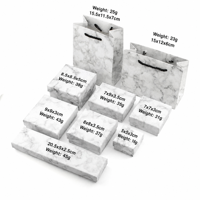 Boîte à bijoux élégante en papier marbré blanc avec logo personnalisé HKSHF Pro Supplier, écologique et durable, pour cadeau de mariage