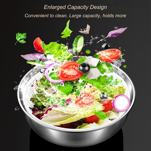 Essoreuse à salade manuelle en acier inoxydable avec bol 5L pour fruits et légumes - Product Image 3