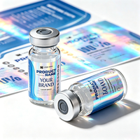 Étiquettes adhésives personnalisées imperméables avec numéros de série pour flacons cosmétiques en verre de 3 ml/10 ml (rouge à lèvres)