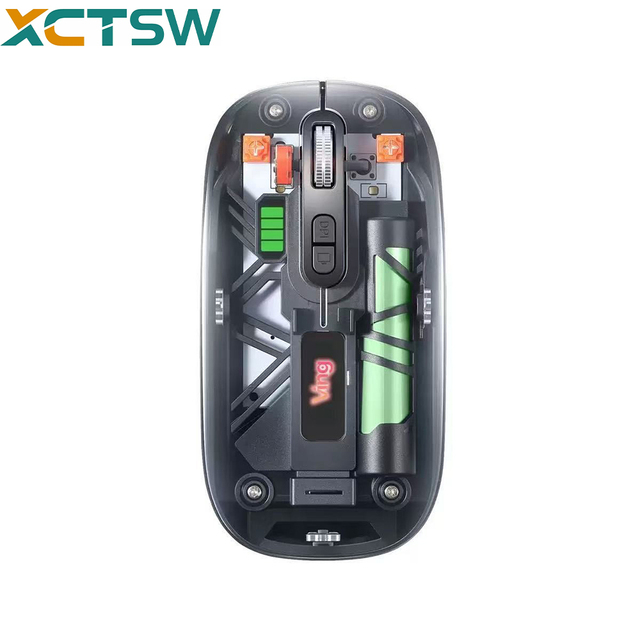 2026 New UX66 Wireless Mouse 2.4G + for Ergonomic Design Crystal Transparent Silent Operation Multicolor Backlit PC/Laptop
