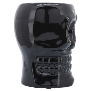 Vaso a forma di teschio in ceramica, finitura nera lucida, per decorare la casa, soggiorno, camera da letto, ufficio - Product Image 4