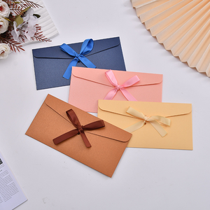 <span class=keywords><strong>Enveloppe</strong></span> de carte de voeux avec nœud d'impression personnalisée créative ruban de papier perlé pour carte d'invitation d'affaires et emballage - Product Image 5