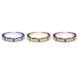 Anillo de oro blanco de 18 quilates para mujer, joyería fina de diamante 100% Natural, sortija redonda de Esmeralda, directa de fábrica de China - Product Image 5