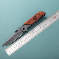 Couteau pliant tactique en acier inoxydable et bois de santal rouge pour le commerce extérieur, portable, de poche, pour le camping en extérieur, la survie, le barbecue, haute dureté
