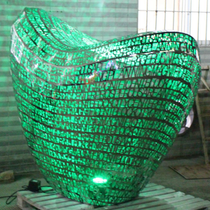 Statue <span class=keywords><strong>de</strong></span> mot Meta Art personnalisée en usine Sculpture <span class=keywords><strong>de</strong></span> <span class=keywords><strong>lettre</strong></span> lumineuse en acier inoxydable pour décoration extérieure - Product Image 2