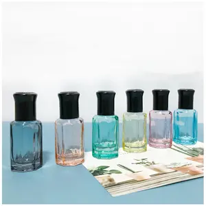 Récipient de parfum transparent de luxe à rouler sur bouteille d'huile essentielle en verre rechargeable